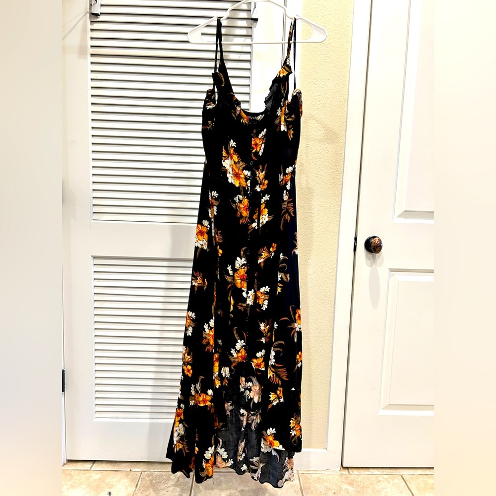 City Chic Black and Orange Floral Blouse